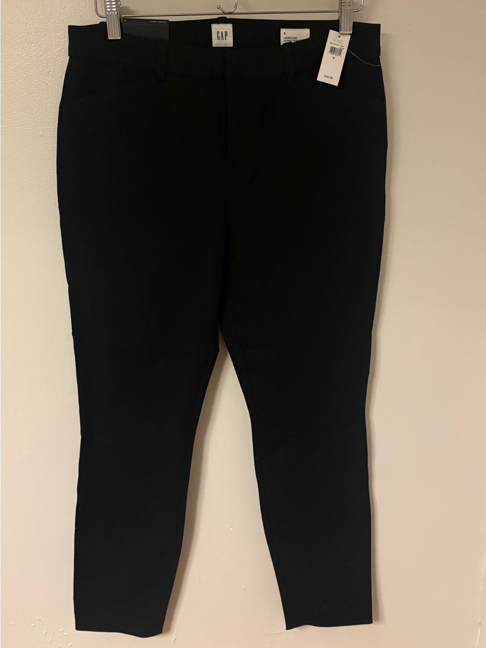 GAP NWT Women's Mid-rise Black Skinny Ankle Trousers, Size 8